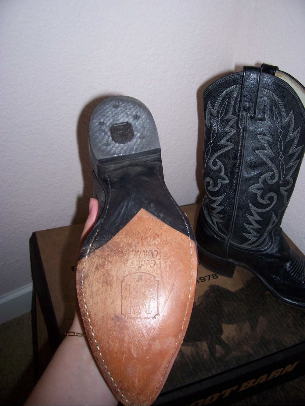 Dan Post Black Men's Western Cowboy Boots - Picture 3 of 5